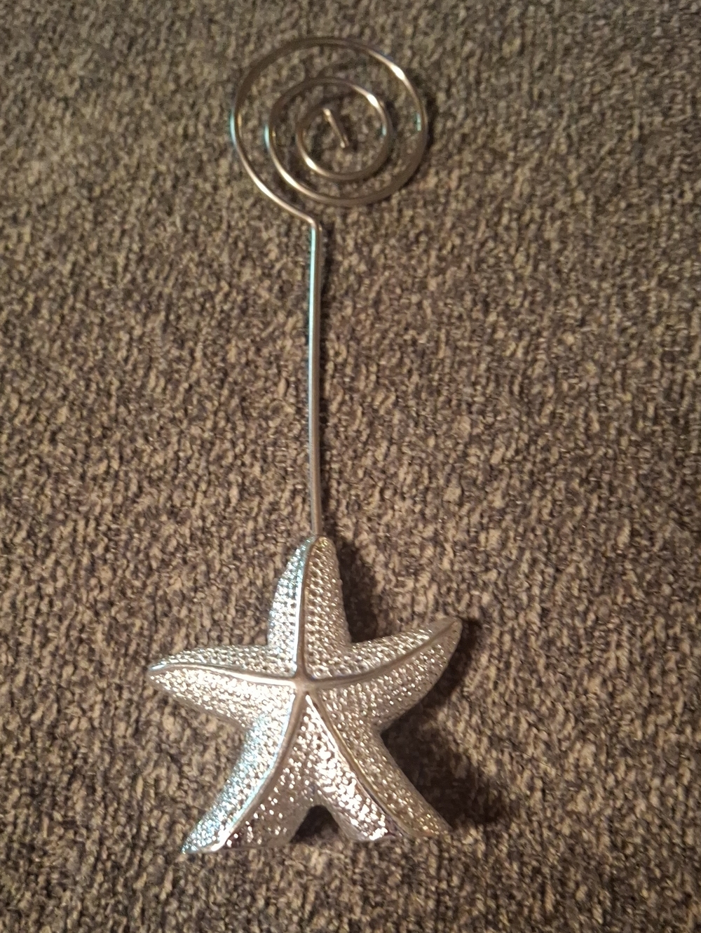 Silver Starfish Photo or Place Card Holder Seastar